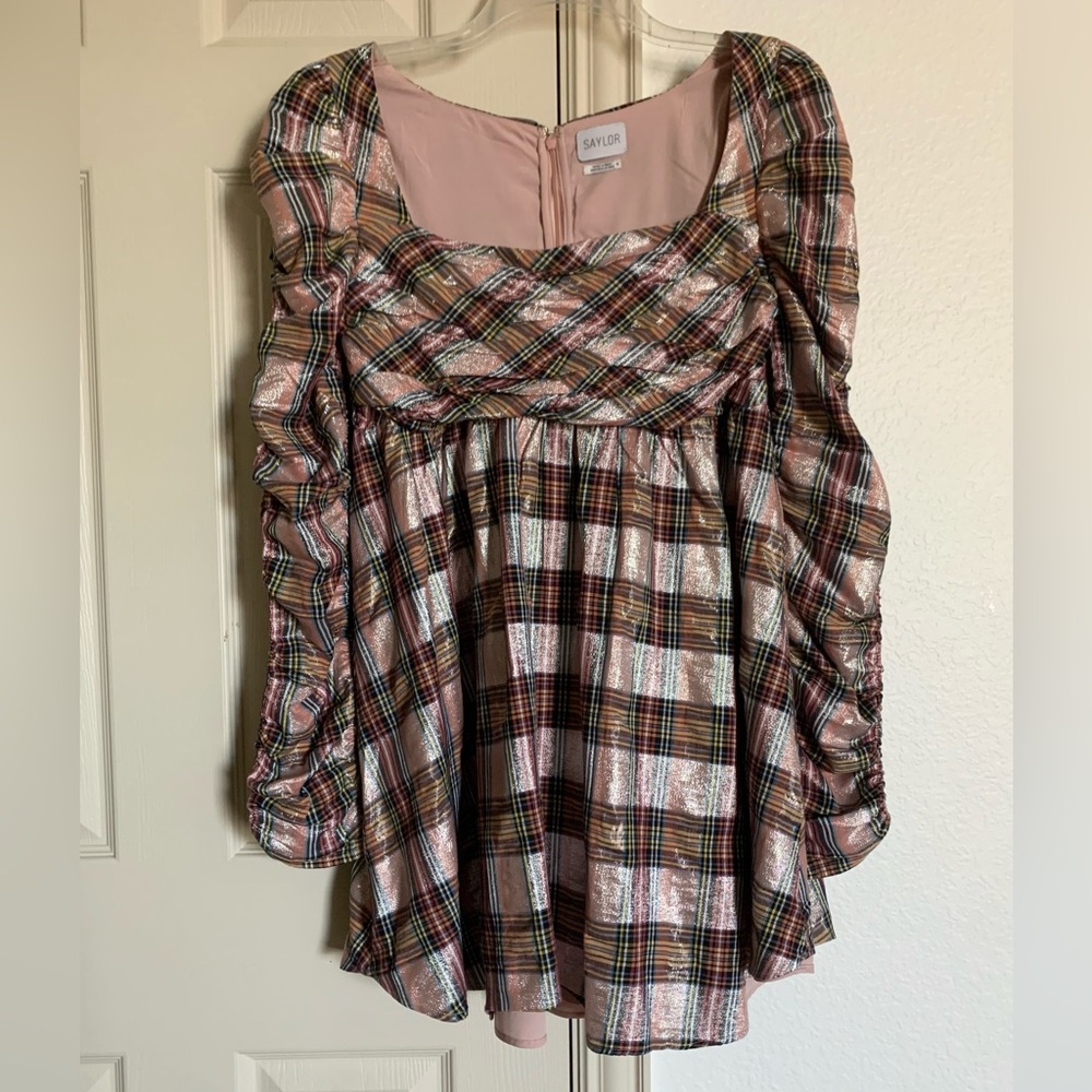 plaid babydoll dress
